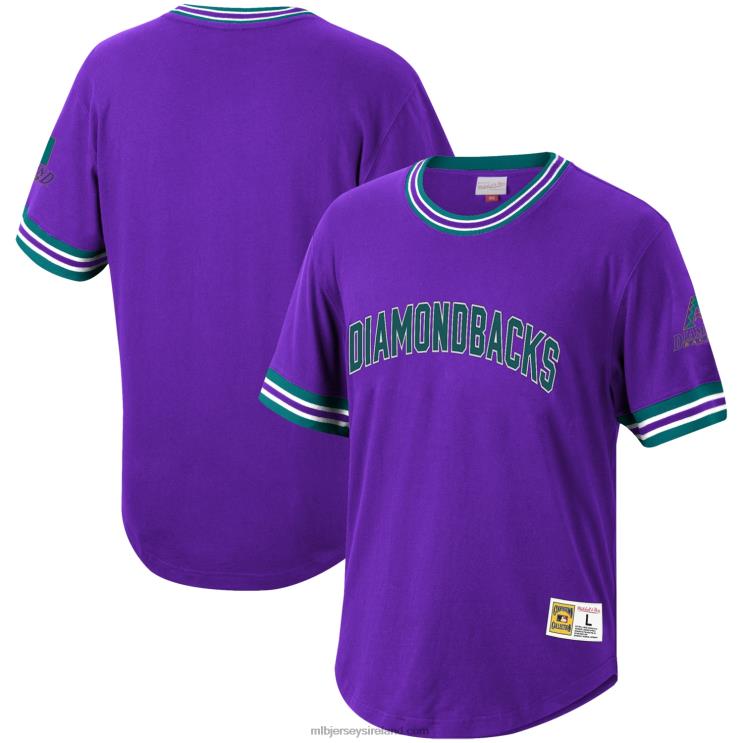 IE MBL Arizona Diamondbacks Mitchell & Ness Cooperstown Collection Wild Pitch Jersey T-Shirt Men Purple R0H2T1315