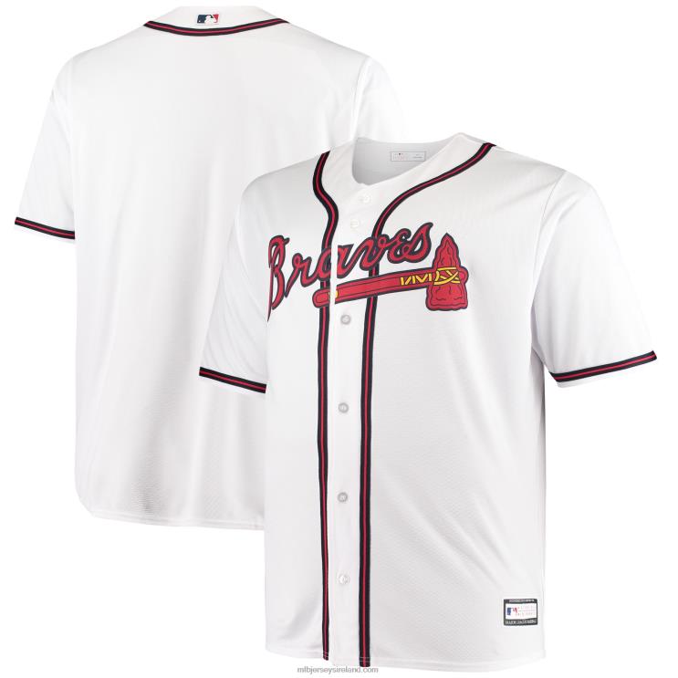IE MBL Atlanta Braves Big & Tall Replica Team Jersey Men White R0H2T469