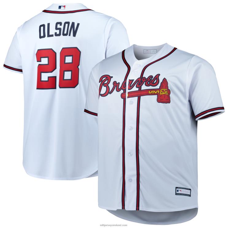 IE MBL Atlanta Braves Matt Olson Big & Tall Replica Player Jersey Men White R0H2T454