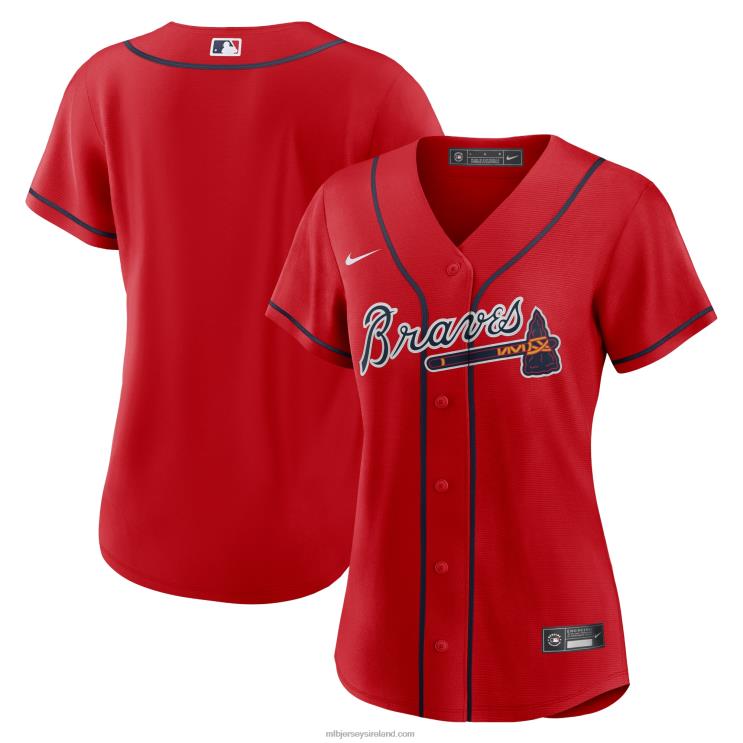 IE MBL Atlanta Braves Nike Alternate Replica Team Jersey Women Red R0H2T57
