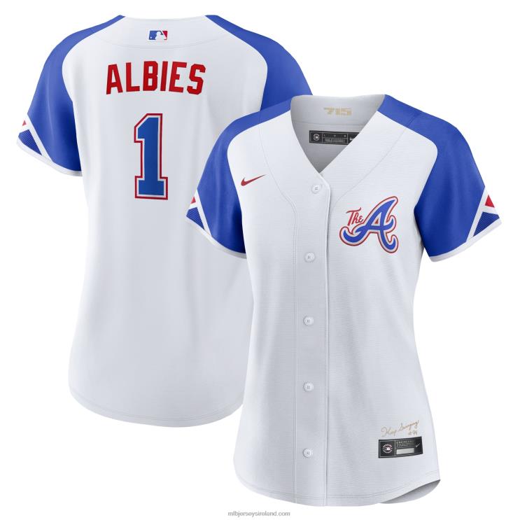 IE MBL Atlanta Braves Ozzie Albies Nike 2023 City Connect Replica Player Jersey Women White R0H2T157