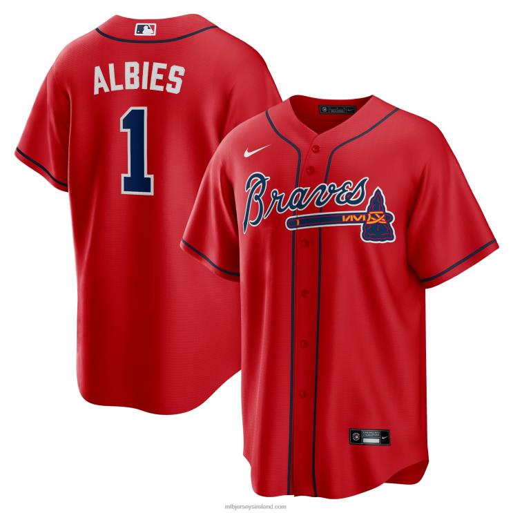 IE MBL Atlanta Braves Ozzie Albies Nike Alternate Replica Player Name Jersey Men Red R0H2T3
