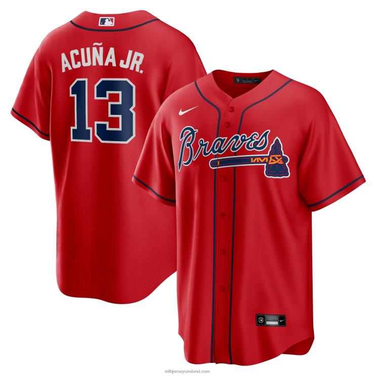 IE MBL Atlanta Braves Ronald Acuna Jr. Nike Alternate Replica Player Name Jersey Men Red R0H2T19
