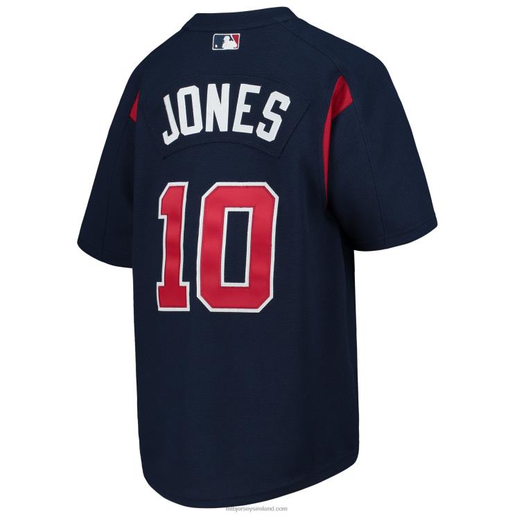 IE MBL Youth Atlanta Braves Chipper Jones Mitchell & Ness Cooperstown Collection Mesh Batting Practice Jersey Navy R0H2T852
