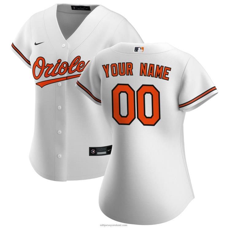 IE MBL Baltimore Orioles Nike Home Replica Custom Jersey Women White R0H2T538