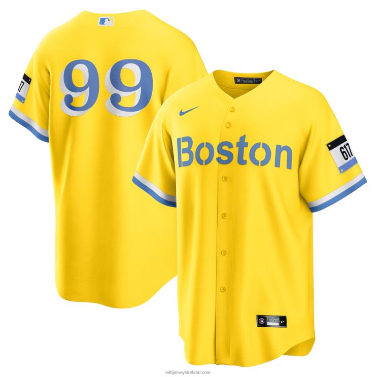 IE MBL Boston Sox Alex Verdugo Nike City Connect Replica Player Jersey Men Gold R0H2T693
