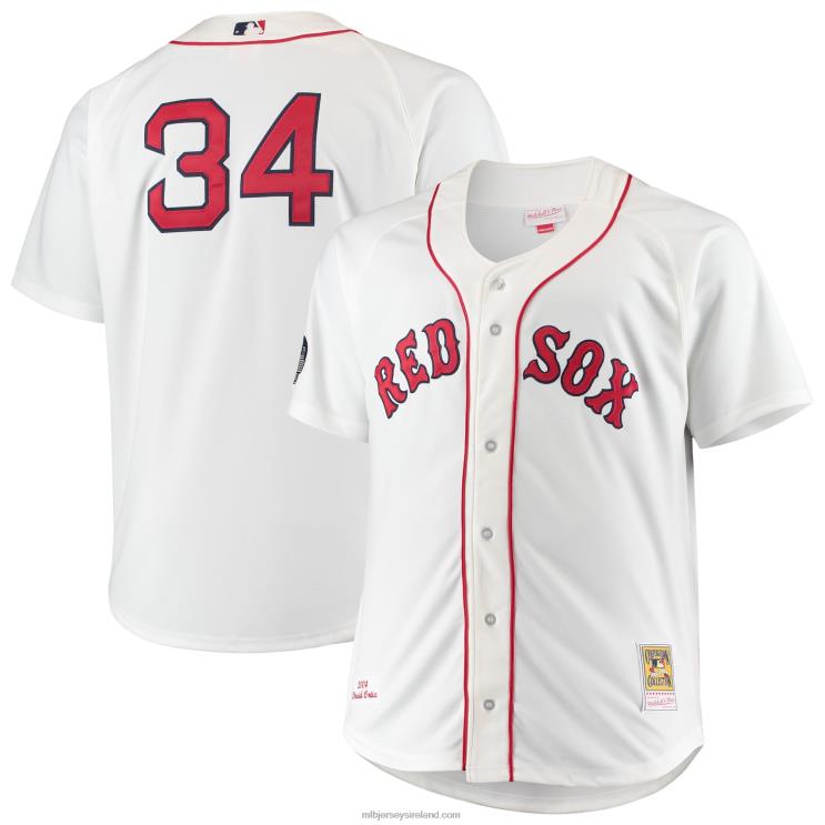 IE MBL Boston Sox David Ortiz Mitchell & Ness Big & Tall Home Authentic Player Jersey Men White R0H2T909