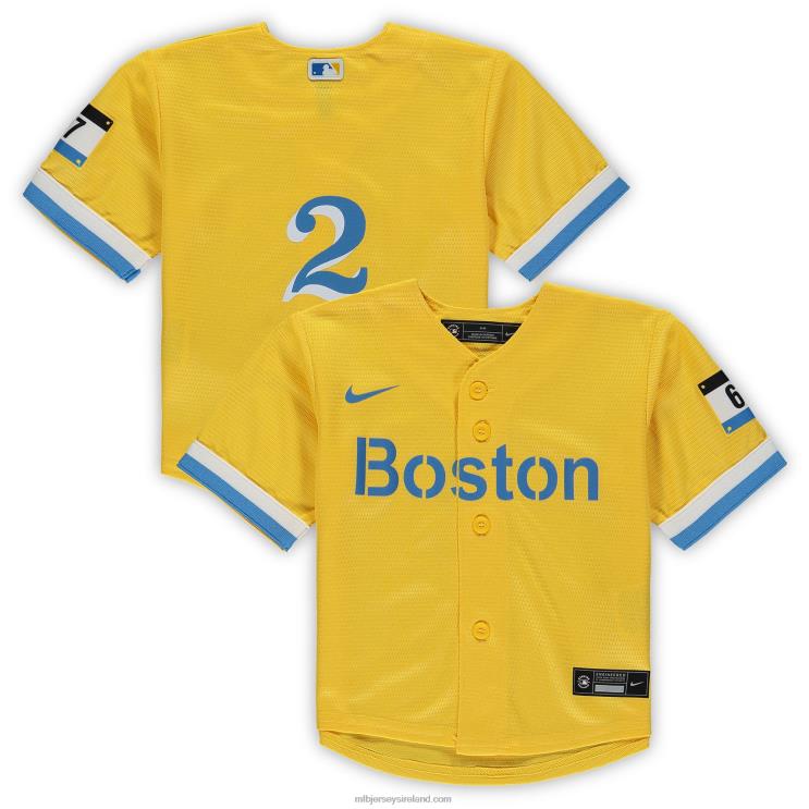 IE MBL Infant Boston Sox Xander Bogaerts Nike City Connect Script Replica Jersey Gold R0H2T1081