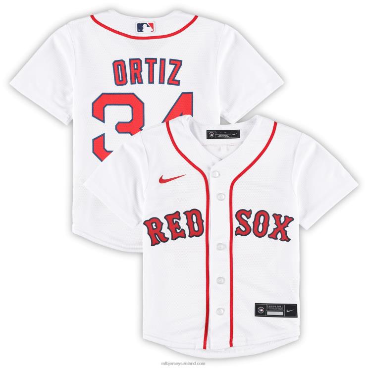 IE MBL Preschool Boston Sox David Ortiz 2022 Hall of Fame Team Replica Player Jersey White R0H2T947