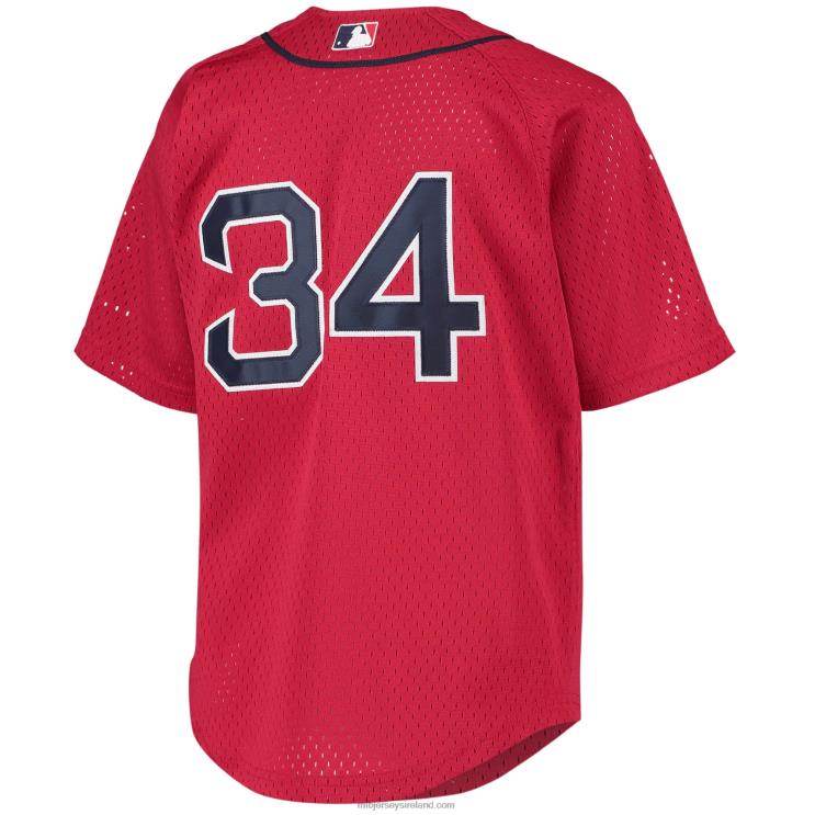 IE MBL Youth Boston Sox David Ortiz Mitchell & Ness Cooperstown Collection Batting Practice Jersey Red R0H2T408