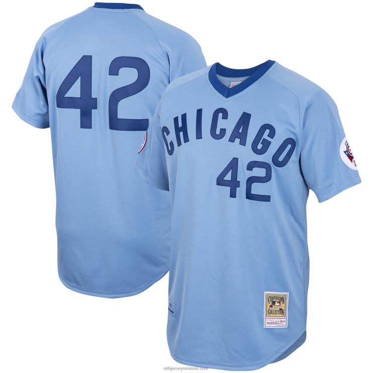 IE MBL Chicago Cubs Bruce Sutter Mitchell & Ness Road 1976 Cooperstown Collection Authentic Jersey Men Blue R0H2T1284
