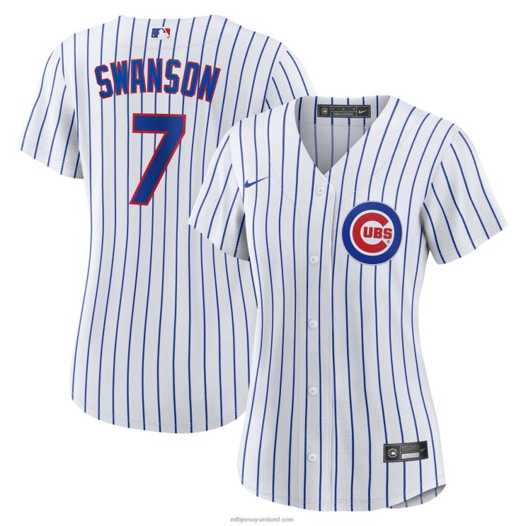 IE MBL Chicago Cubs Dansby Swanson Nike Home Replica Player Jersey Women White/Royal R0H2T189