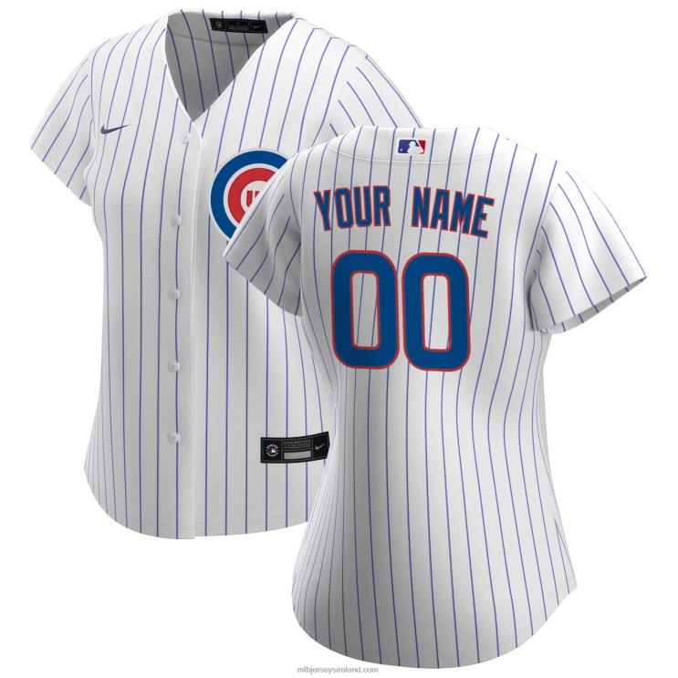 IE MBL Chicago Cubs Nike Home Replica Custom Jersey Women White R0H2T432