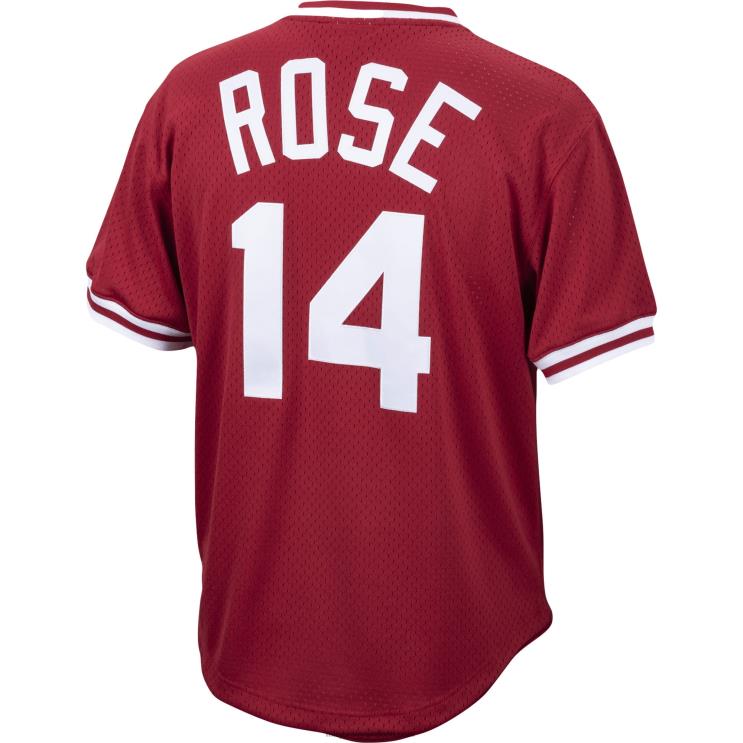 IE MBL Cincinnati s Pete Rose Mitchell & Ness Cooperstown Collection Mesh Batting Practice Jersey Men Red R0H2T745