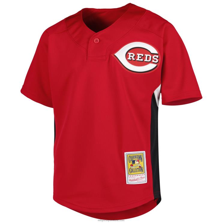 IE MBL Youth Cincinnati s Ken Griffey Jr. Mitchell & Ness Cooperstown Collection Batting Practice Jersey Red R0H2T796