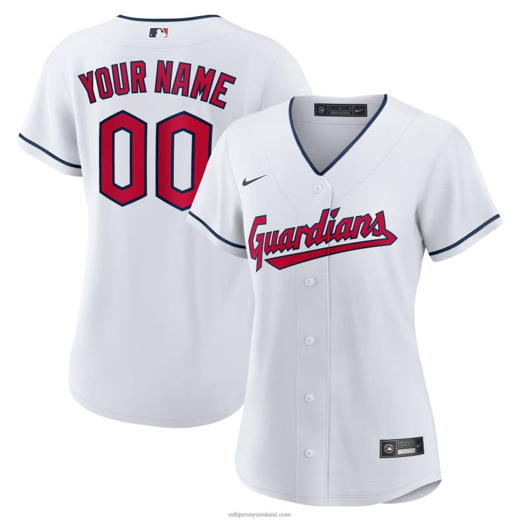 IE MBL Cleveland Guardians Nike Replica Custom Jersey Women White R0H2T858