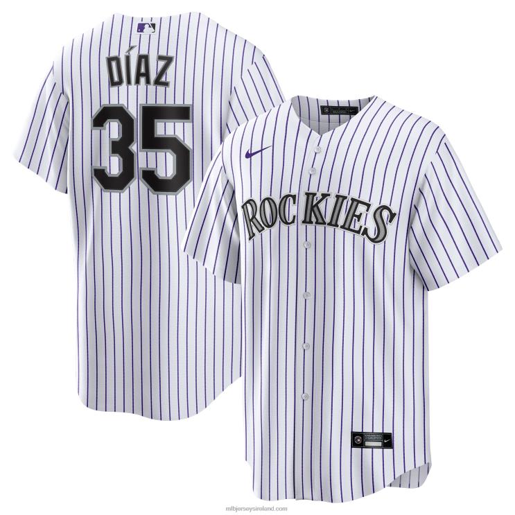 IE MBL Colorado Rockies Elias Diaz Nike Home Replica Player Jersey Men White R0H2T1408