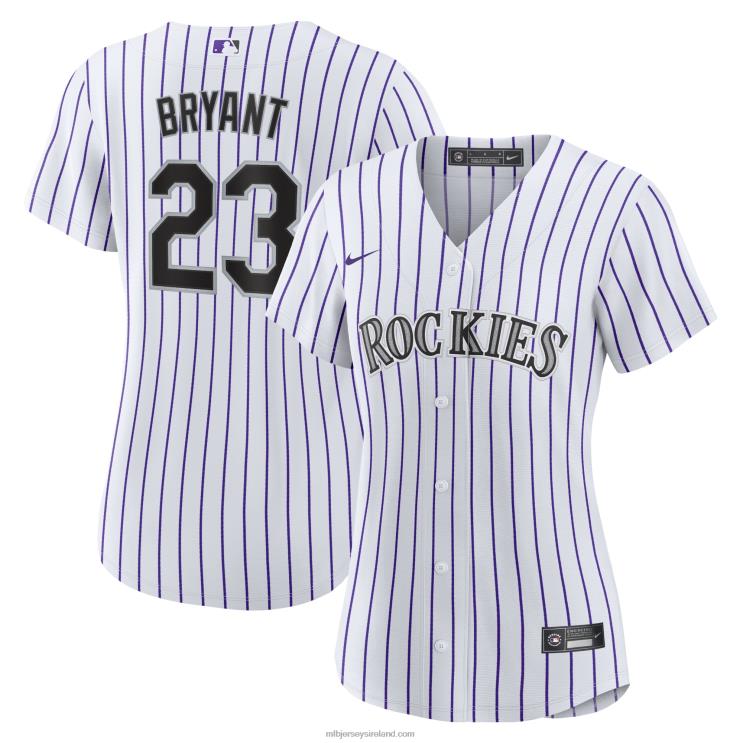 IE MBL Colorado Rockies Kris Bryant Nike Replica Player Jersey Women White/Purple R0H2T763