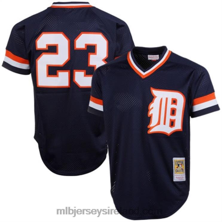 IE MBL Detroit Tigers Kirk Gibson Mitchell & Ness 1984 Authentic Cooperstown Collection Mesh Batting Practice Jersey Men Navy R0H2T457