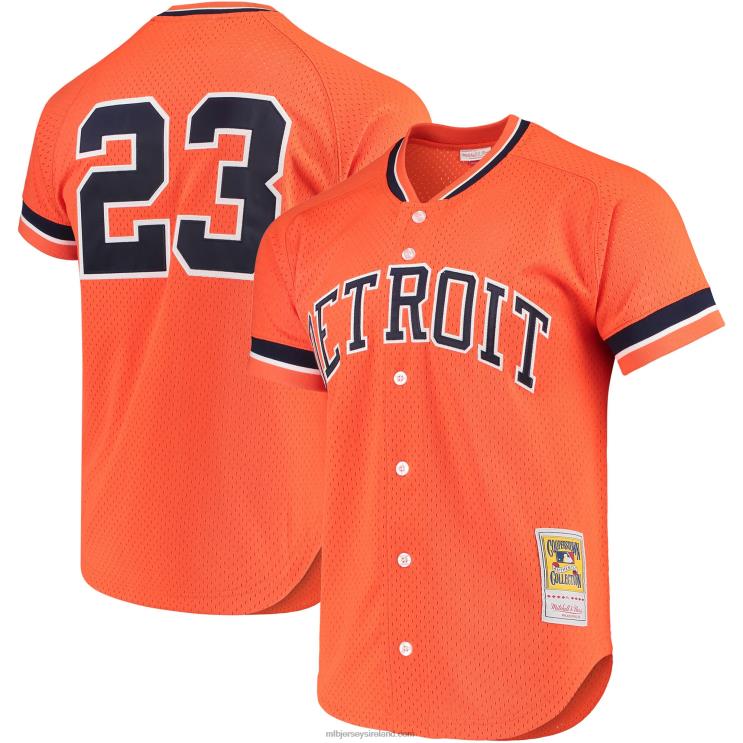 IE MBL Detroit Tigers Kirk Gibson Mitchell & Ness Fashion Cooperstown Collection Mesh Batting Practice Jersey Men Orange R0H2T650