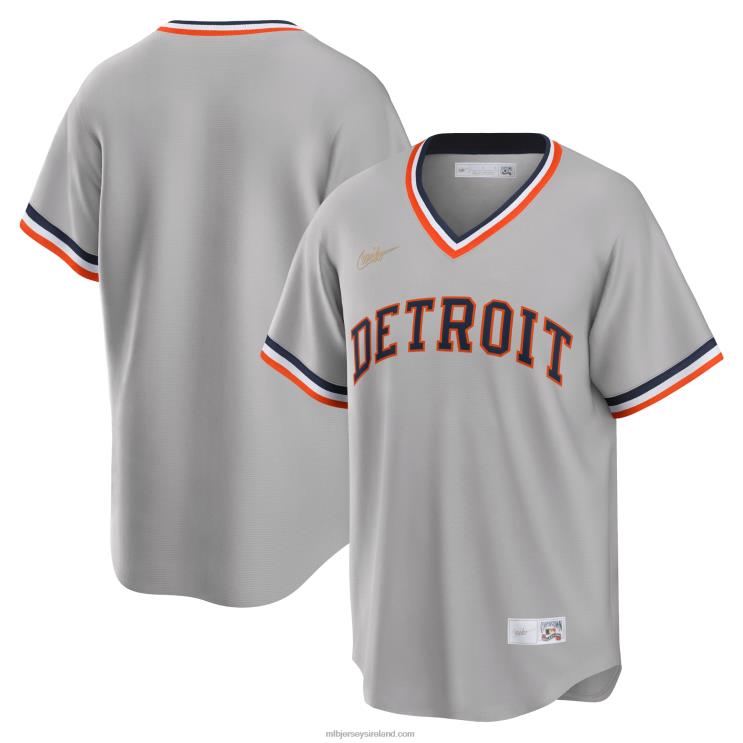 IE MBL Detroit Tigers Nike Road Cooperstown Collection Team Jersey Men Gray R0H2T924