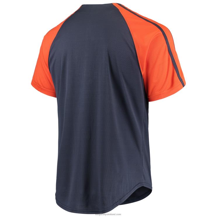 IE MBL Detroit Tigers Stitches Button-Down Raglan Replica Jersey Men Navy R0H2T786