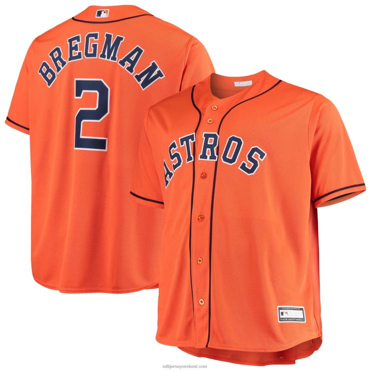 IE MBL Houston Astros Alex Bregman Majestic Big & Tall Replica Player Jersey Men Orange R0H2T616