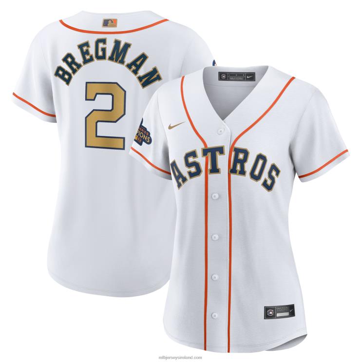 IE MBL Houston Astros Alex Bregman Nike 2023 Collection Replica Player Jersey Women White/Gold R0H2T77