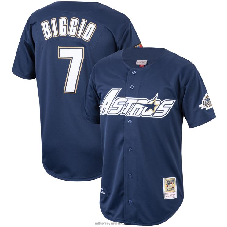 IE MBL Houston Astros Craig Biggio Mitchell & Ness Cooperstown Collection 1994 Authentic Jersey Men Navy R0H2T670