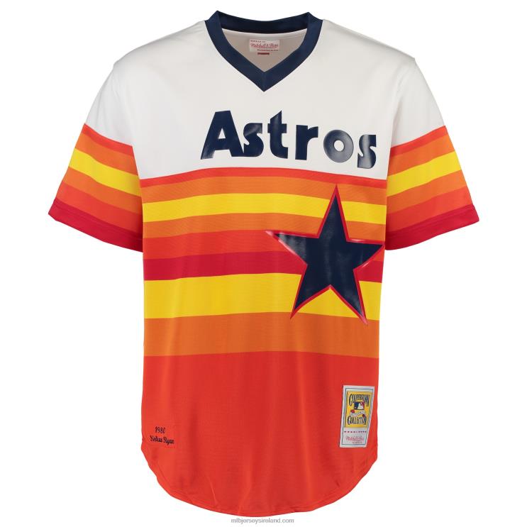 IE MBL Houston Astros Nolan Ryan Mitchell & Ness Throwback Authentic Jersey Men White R0H2T818