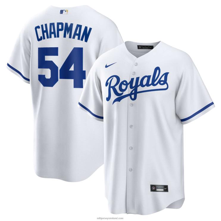 IE MBL Kansas City s Aroldis Chapman Nike Home Replica Player Jersey Men White R0H2T938