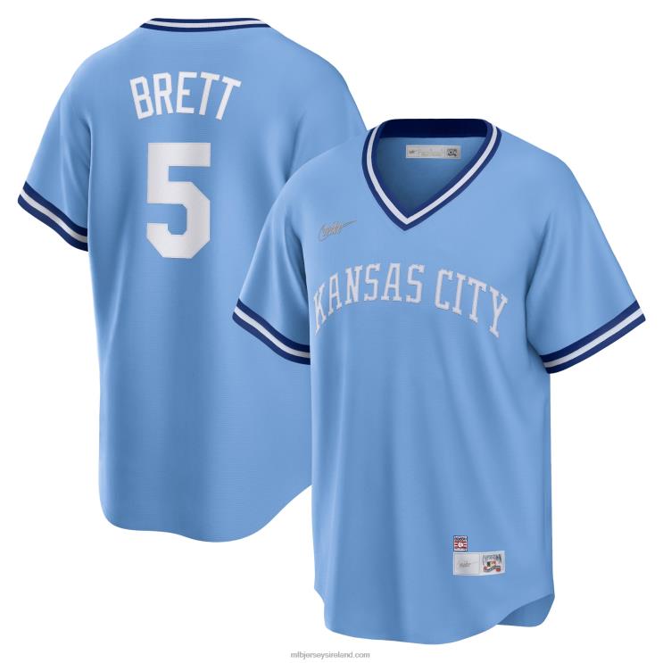 IE MBL Kansas City s George Brett Nike Road Cooperstown Collection Player Jersey Men Blue R0H2T378