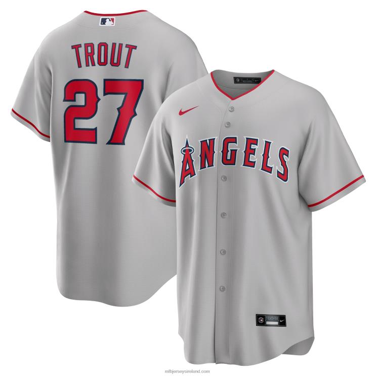 IE MBL Los Angeles Angels Mike Trout Nike Road Replica Player Name Jersey Men Silver R0H2T81
