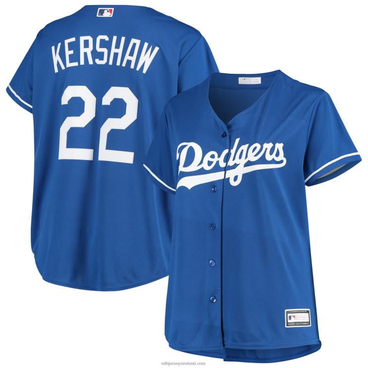 IE MBL Los Angeles Dodgers Clayton Kershaw Plus Size Replica Player Jersey Women Royal R0H2T939