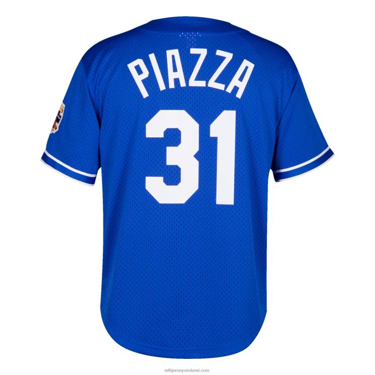 IE MBL Los Angeles Dodgers Mike Piazza Mitchell & Ness Cooperstown Collection Mesh Batting Practice Jersey Men Royal R0H2T191