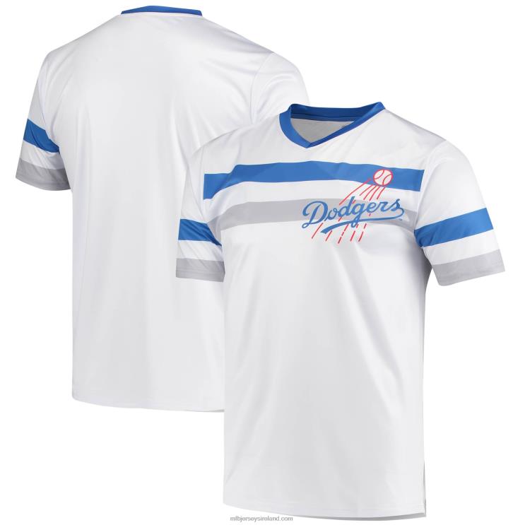 IE MBL Los Angeles Dodgers Stitches Cooperstown Collection V-Neck Jersey Men White R0H2T1322