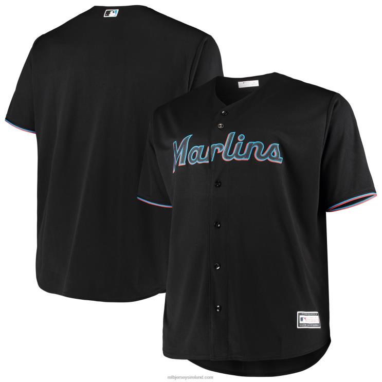 IE MBL Miami Marlins Big & Tall Replica Team Jersey Men Black R0H2T696