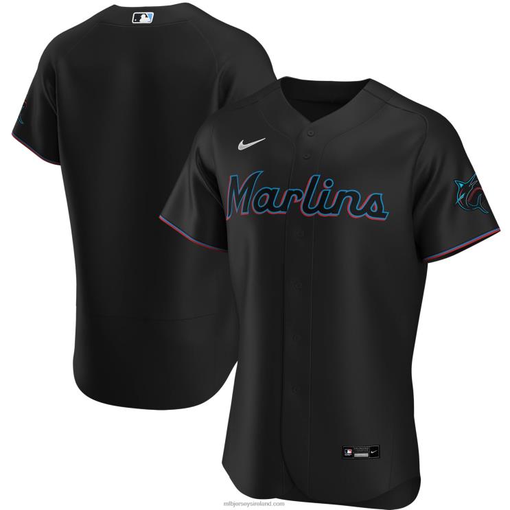 IE MBL Miami Marlins Nike Alternate Authentic Team Jersey Men Black R0H2T988