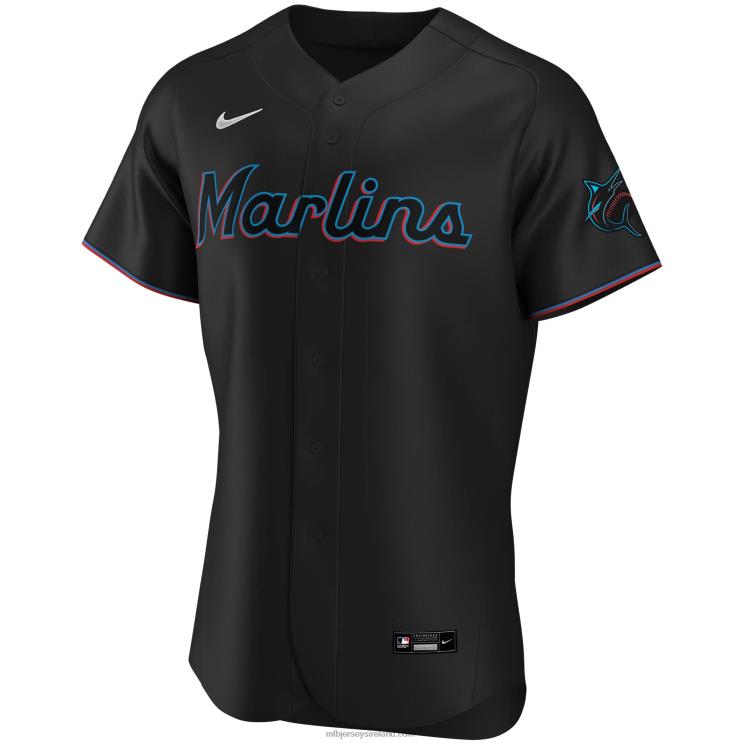 IE MBL Miami Marlins Nike Alternate Authentic Team Jersey Men Black R0H2T988
