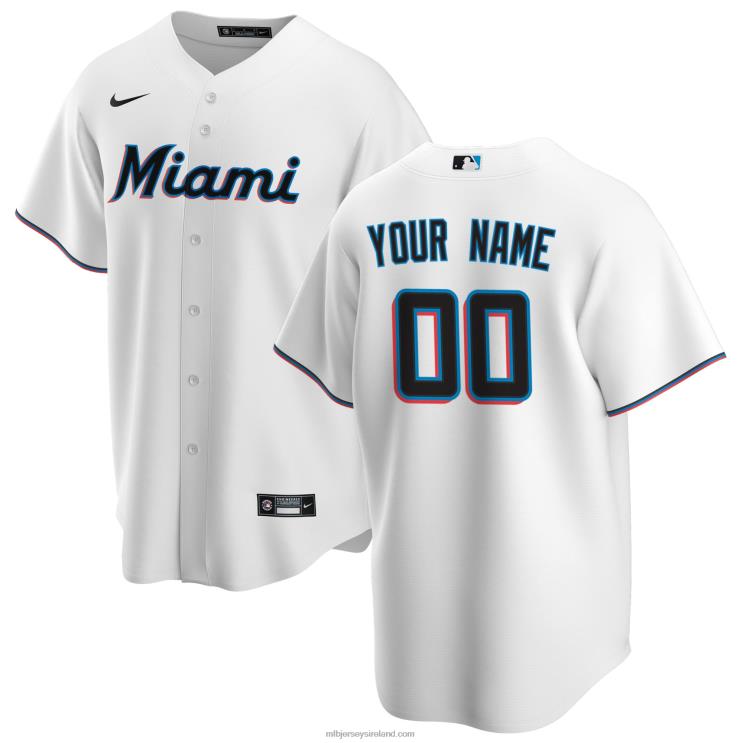 IE MBL Miami Marlins Nike Home Replica Custom Jersey Men White R0H2T355