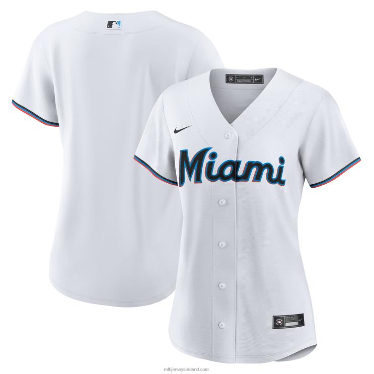 IE MBL Miami Marlins Nike Replica Team Jersey Women White R0H2T1356