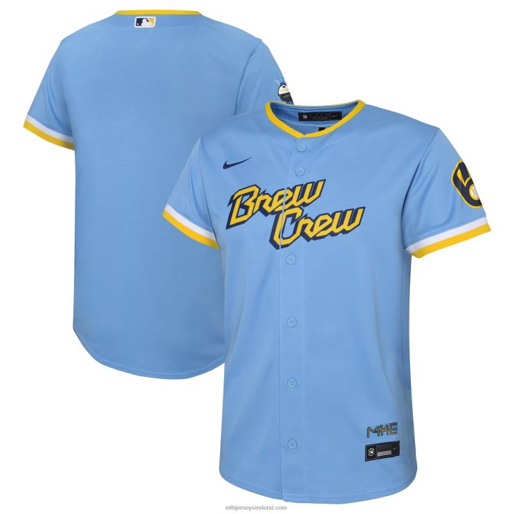 IE MBL Infant Milwaukee Brewers Nike Powder 2022 City Connect Replica Team Jersey Blue R0H2T1326