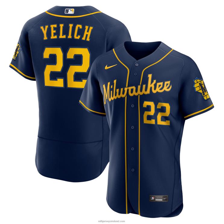 IE MBL Milwaukee Brewers Christian Yelich Nike 50th Season Alternate Authentic Player Jersey Men Navy R0H2T762