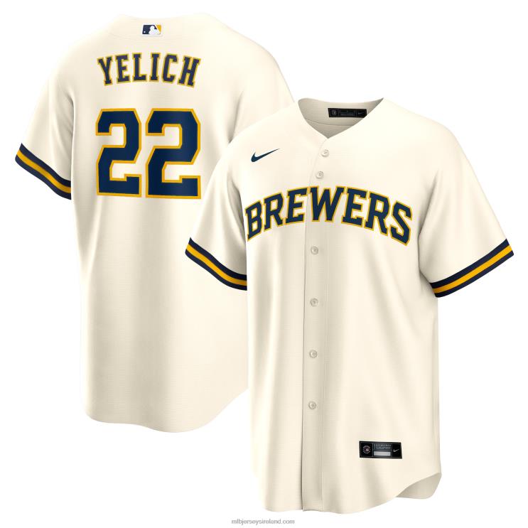 IE MBL Milwaukee Brewers Christian Yelich Nike Alternate Replica Player Jersey Men Cream R0H2T208