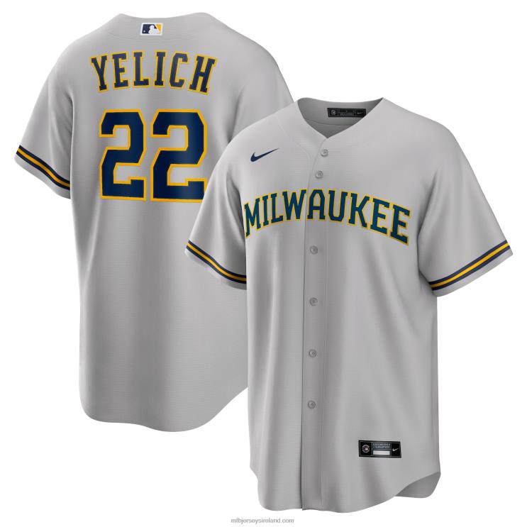 IE MBL Milwaukee Brewers Christian Yelich Nike Alternate Replica Player Jersey Men Gray R0H2T209