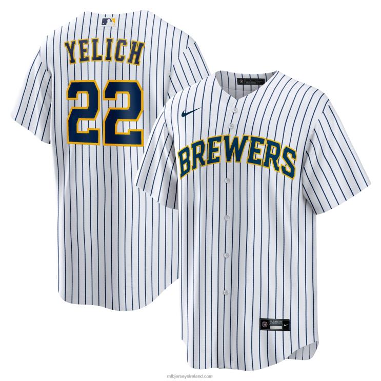 IE MBL Milwaukee Brewers Christian Yelich Nike Alternate Replica Player Jersey Men White R0H2T207