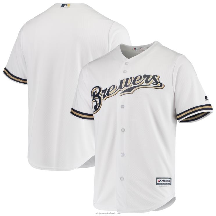 IE MBL Milwaukee Brewers Majestic Team Official Jersey Men White R0H2T897