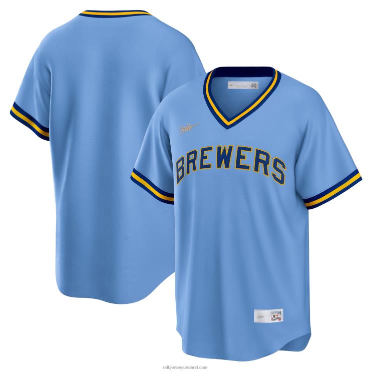IE MBL Milwaukee Brewers Nike Powder Road Cooperstown Collection Team Jersey Men Blue R0H2T593