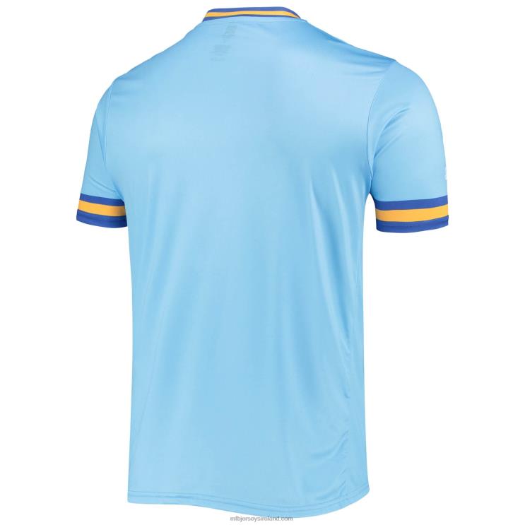 IE MBL Milwaukee Brewers Stitches Powder Cooperstown Collection V-Neck Team Color Jersey Men Blue/Royal R0H2T1093