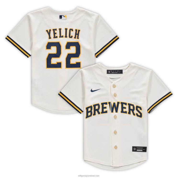 IE MBL Preschool Milwaukee Brewers Christian Yelich Nike Home Replica Player Jersey Cream R0H2T1149